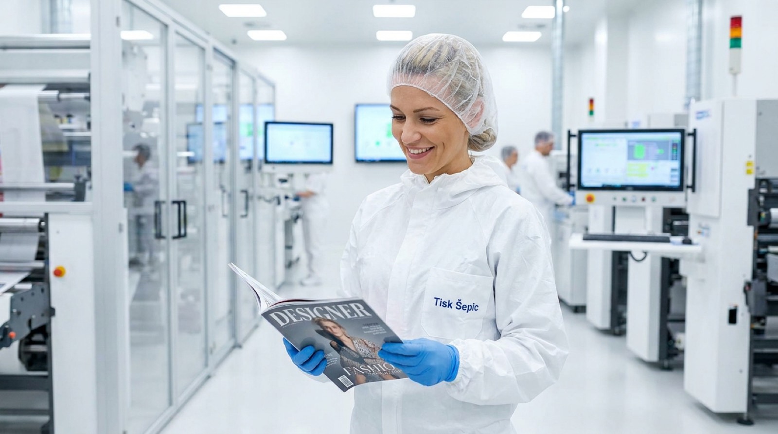 Delo v Clean Roomu — sterilna zaščitna oprema in računalniško nadzorovani parametri